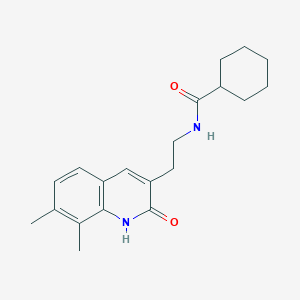N-(2-(7,8-dimethyl-2-oxo-1,2-dihydroquinolin-3-yl)ethyl)cyclohexanecarboxamide