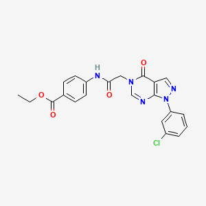 ethyl 4-(2-(1-(3-chlorophenyl)-4-oxo-1H-pyrazolo[3,4-d]pyrimidin-5(4H)-yl)acetamido)benzoate