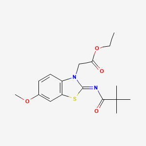 (Z)-ethyl 2-(6-methoxy-2-(pivaloylimino)benzo[d]thiazol-3(2H)-yl)acetate