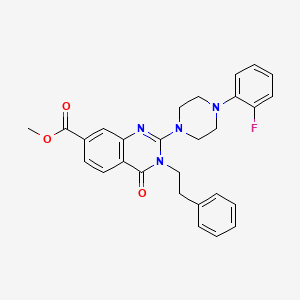 molecular formula C28H27FN4O3 B2723331 Methyl 2-[4-(2-fluorophenyl)piperazin-1-yl]-4-oxo-3-(2-phenylethyl)quinazoline-7-carboxylate CAS No. 1251691-63-0