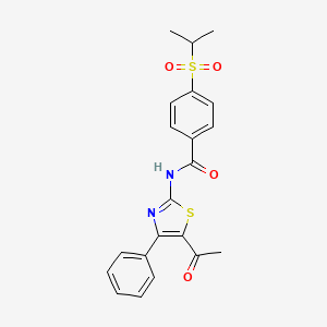 molecular formula C21H20N2O4S2 B2723361 N-(5-acetyl-4-phenylthiazol-2-yl)-4-(isopropylsulfonyl)benzamide CAS No. 899968-08-2