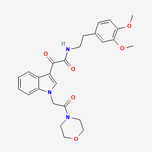 molecular formula C26H29N3O6 B2723363 N-[2-(3,4-dimethoxyphenyl)ethyl]-2-{1-[2-(morpholin-4-yl)-2-oxoethyl]-1H-indol-3-yl}-2-oxoacetamide CAS No. 872857-00-6