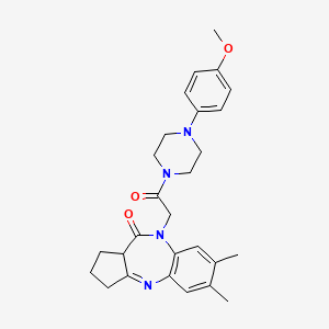 9-{2-[4-(4-methoxyphenyl)piperazin-1-yl]-2-oxoethyl}-6,7-dimethyl-2,3,9,10a-tetrahydrobenzo[b]cyclopenta[e][1,4]diazepin-10(1H)-one