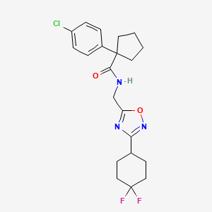 1-(4-chlorophenyl)-N-((3-(4,4-difluorocyclohexyl)-1,2,4-oxadiazol-5-yl)methyl)cyclopentanecarboxamide