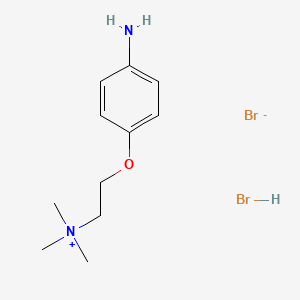 molecular formula C11H20Br2N2O B2723375 2-(4-Aminophenoxy)-N,N,N-trimethylethanaminium bromide hydrobromide CAS No. 1076196-38-7