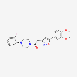 2-(5-(2,3-Dihydrobenzo[b][1,4]dioxin-6-yl)isoxazol-3-yl)-1-(4-(2-fluorophenyl)piperazin-1-yl)ethanone