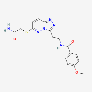 N-[2-[6-(2-amino-2-oxoethyl)sulfanyl-[1,2,4]triazolo[4,3-b]pyridazin-3-yl]ethyl]-4-methoxybenzamide