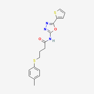 molecular formula C17H17N3O2S2 B2723382 N-(5-(thiophen-2-yl)-1,3,4-oxadiazol-2-yl)-4-(p-tolylthio)butanamide CAS No. 942003-01-2
