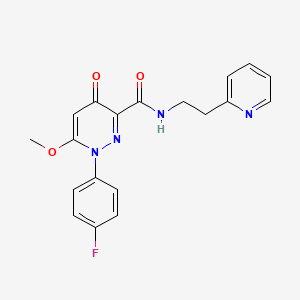 molecular formula C19H17FN4O3 B2723386 1-(4-fluorophenyl)-6-methoxy-4-oxo-N-(2-pyridin-2-ylethyl)-1,4-dihydropyridazine-3-carboxamide CAS No. 1251602-55-7