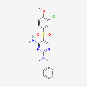 molecular formula C19H19ClN4O3S B2723452 N2-benzyl-5-(3-chloro-4-methoxybenzenesulfonyl)-N2-methylpyrimidine-2,4-diamine CAS No. 1251676-33-1