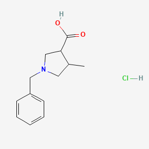 molecular formula C13H18ClNO2 B2723458 1-Benzyl-4-methylpyrrolidine-3-carboxylic acid hydrochloride CAS No. 1955561-60-0