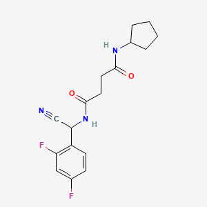 molecular formula C17H19F2N3O2 B2723467 N'-[cyano(2,4-difluorophenyl)methyl]-N-cyclopentylbutanediamide CAS No. 1428053-26-2