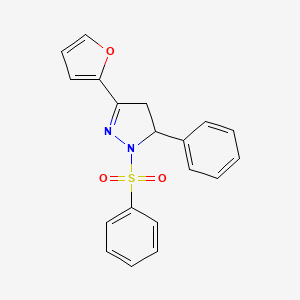 1-(benzenesulfonyl)-3-(furan-2-yl)-5-phenyl-4,5-dihydro-1H-pyrazole