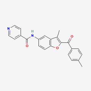 molecular formula C23H18N2O3 B2723480 N-[3-methyl-2-(4-methylbenzoyl)-1-benzofuran-5-yl]pyridine-4-carboxamide CAS No. 929413-01-4