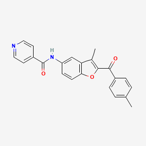 N-[3-methyl-2-(4-methylbenzoyl)-1-benzofuran-5-yl]pyridine-4-carboxamide
