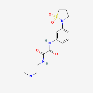 molecular formula C15H22N4O4S B2723503 N1-(2-(dimethylamino)ethyl)-N2-(3-(1,1-dioxidoisothiazolidin-2-yl)phenyl)oxalamide CAS No. 1105246-66-9