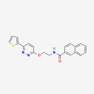 molecular formula C21H17N3O2S B2723550 N-(2-((6-(thiophen-2-yl)pyridazin-3-yl)oxy)ethyl)-2-naphthamide CAS No. 920170-60-1