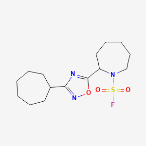 2-(3-Cycloheptyl-1,2,4-oxadiazol-5-yl)azepane-1-sulfonyl fluoride