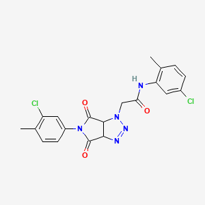 molecular formula C20H17Cl2N5O3 B2723569 N-(5-chloro-2-methylphenyl)-2-(5-(3-chloro-4-methylphenyl)-4,6-dioxo-4,5,6,6a-tetrahydropyrrolo[3,4-d][1,2,3]triazol-1(3aH)-yl)acetamide CAS No. 1052560-46-9