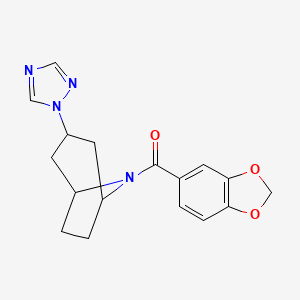 ((1R,5S)-3-(1H-1,2,4-triazol-1-yl)-8-azabicyclo[3.2.1]octan-8-yl)(benzo[d][1,3]dioxol-5-yl)methanone
