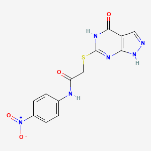 N-(4-nitrophenyl)-2-((4-oxo-4,5-dihydro-1H-pyrazolo[3,4-d]pyrimidin-6-yl)thio)acetamide