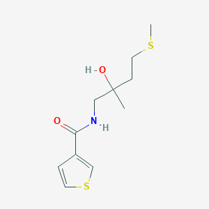 molecular formula C11H17NO2S2 B2723581 N-(2-hydroxy-2-methyl-4-(methylthio)butyl)thiophene-3-carboxamide CAS No. 1396806-47-5