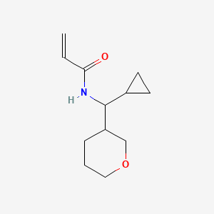 molecular formula C12H19NO2 B2723584 N-[Cyclopropyl(oxan-3-yl)methyl]prop-2-enamide CAS No. 2284648-67-3