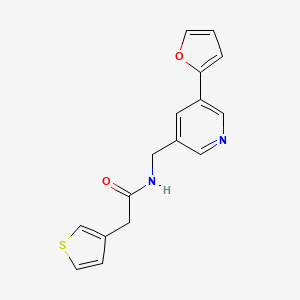 molecular formula C16H14N2O2S B2723593 N-((5-(furan-2-yl)pyridin-3-yl)methyl)-2-(thiophen-3-yl)acetamide CAS No. 2034315-21-2