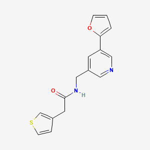 N-((5-(furan-2-yl)pyridin-3-yl)methyl)-2-(thiophen-3-yl)acetamide