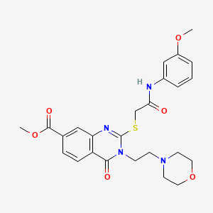 Methyl 2-[2-(3-methoxyanilino)-2-oxoethyl]sulfanyl-3-(2-morpholin-4-ylethyl)-4-oxoquinazoline-7-carboxylate