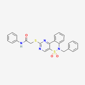 2-((6-benzyl-5,5-dioxido-6H-benzo[c]pyrimido[4,5-e][1,2]thiazin-2-yl)thio)-N-phenylacetamide