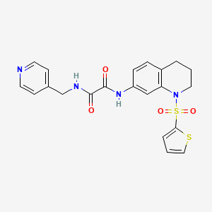 molecular formula C21H20N4O4S2 B2723610 N'-[(pyridin-4-yl)methyl]-N-[1-(thiophene-2-sulfonyl)-1,2,3,4-tetrahydroquinolin-7-yl]ethanediamide CAS No. 898448-29-8