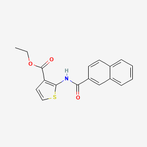 molecular formula C18H15NO3S B2723615 ethyl 2-(naphthalene-2-amido)thiophene-3-carboxylate CAS No. 896680-54-9