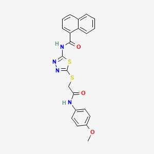 N-(5-((2-((4-methoxyphenyl)amino)-2-oxoethyl)thio)-1,3,4-thiadiazol-2-yl)-1-naphthamide