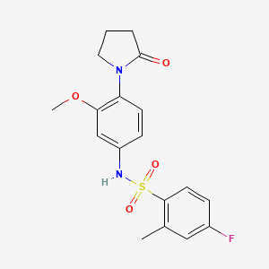 4-fluoro-N-(3-methoxy-4-(2-oxopyrrolidin-1-yl)phenyl)-2-methylbenzenesulfonamide