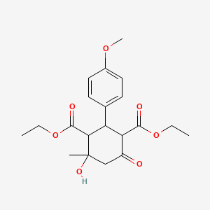 Diethyl 4-hydroxy-2-(4-methoxyphenyl)-4-methyl-6-oxocyclohexane-1,3-dicarboxylate