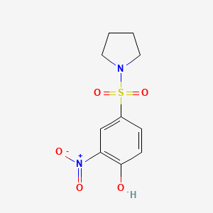 molecular formula C10H12N2O5S B2723639 2-Nitro-4-(pyrrolidine-1-sulfonyl)phenol CAS No. 722464-31-5