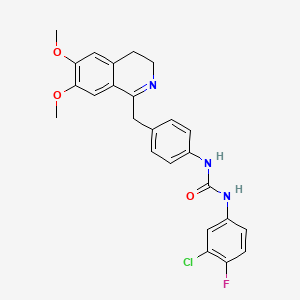1-(3-Chloro-4-fluorophenyl)-3-[4-[(6,7-dimethoxy-3,4-dihydroisoquinolin-1-yl)methyl]phenyl]urea