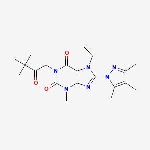 1-(3,3-Dimethyl-2-oxobutyl)-7-ethyl-3-methyl-8-(3,4,5-trimethylpyrazolyl)-1,3, 7-trihydropurine-2,6-dione