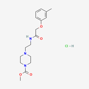molecular formula C17H26ClN3O4 B2723652 Methyl 4-(2-(2-(m-tolyloxy)acetamido)ethyl)piperazine-1-carboxylate hydrochloride CAS No. 2034536-29-1