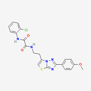 molecular formula C21H18ClN5O3S B2723656 N1-(2-氯苯基)-N2-(2-(2-(4-甲氧基苯基)噻唑并[3,2-b][1,2,4]三唑-6-基)乙基)草酰胺 CAS No. 894032-55-4