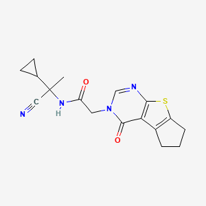 N-(1-cyano-1-cyclopropylethyl)-2-{12-oxo-7-thia-9,11-diazatricyclo[6.4.0.0^{2,6}]dodeca-1(8),2(6),9-trien-11-yl}acetamide