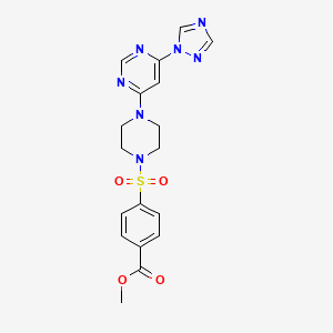 methyl 4-((4-(6-(1H-1,2,4-triazol-1-yl)pyrimidin-4-yl)piperazin-1-yl)sulfonyl)benzoate
