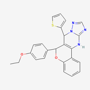 molecular formula C24H20N4O2S B2723674 6-(4-ethoxyphenyl)-7-(thiophen-2-yl)-7,12-dihydro-6H-chromeno[4,3-d][1,2,4]triazolo[1,5-a]pyrimidine CAS No. 868147-47-1
