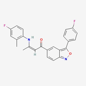 molecular formula C24H18F2N2O2 B2723692 (Z)-3-(4-fluoro-2-methylanilino)-1-[3-(4-fluorophenyl)-2,1-benzisoxazol-5-yl]-2-buten-1-one CAS No. 861212-89-7