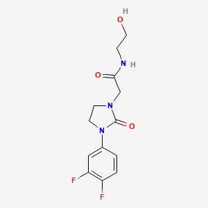 2-(3-(3,4-difluorophenyl)-2-oxoimidazolidin-1-yl)-N-(2-hydroxyethyl)acetamide