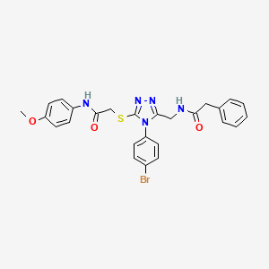 N-((4-(4-bromophenyl)-5-((2-((4-methoxyphenyl)amino)-2-oxoethyl)thio)-4H-1,2,4-triazol-3-yl)methyl)-2-phenylacetamide