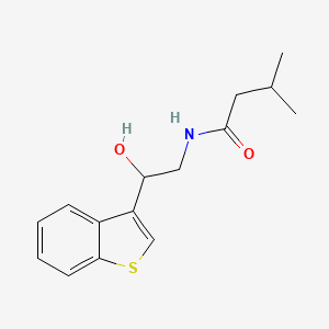 molecular formula C15H19NO2S B2723697 N-[2-(1-benzothiophen-3-yl)-2-hydroxyethyl]-3-methylbutanamide CAS No. 2097925-81-8