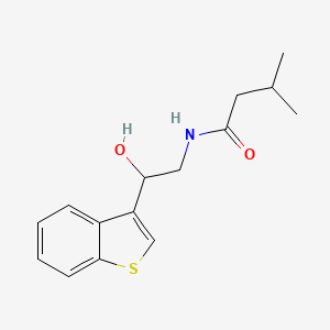 molecular formula C15H19NO2S B2723697 N-(2-(benzo[b]thiophen-3-yl)-2-hydroxyethyl)-3-methylbutanamide CAS No. 2097925-81-8