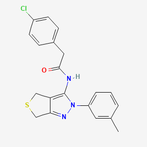 2-(4-chlorophenyl)-N-[2-(3-methylphenyl)-4,6-dihydrothieno[3,4-c]pyrazol-3-yl]acetamide